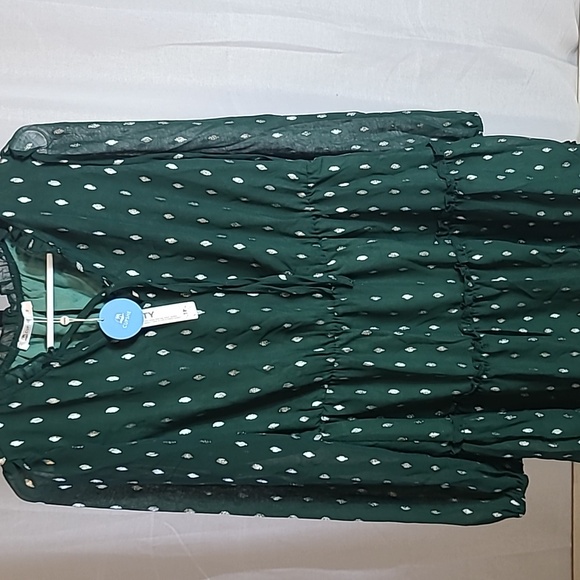 Chiffon Dress Linging V Neck Ruffle Elastic Waist Long Lantern Sleeve CupShe - Picture 2 of 5